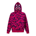BAPE Shark Full Zip Camo Hoodie (Magenta / Purple Camo)