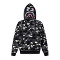BAPE Shark Full Zip Camo Hoodie (Black & Grey Camo)