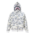 BAPE Shark Full Zip Camo Hoodie (White Camo)