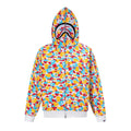 BAPE Shark Full Zip Camo Hoodie (Yellow, Blue & Red Multi-Camo)