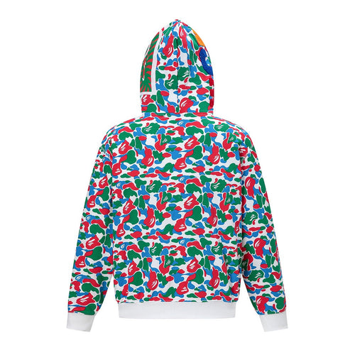 BAPE Shark Full Zip Camo Hoodie (Green, Red & Blue Multi-Camo)